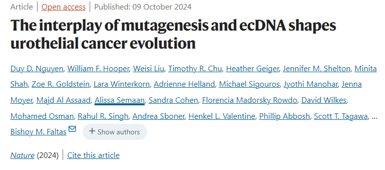 突變與ecDNA形成尿路上皮癌癥演變的相互作用
突變與ecDNA形成尿路上皮癌癥演變的相互作用