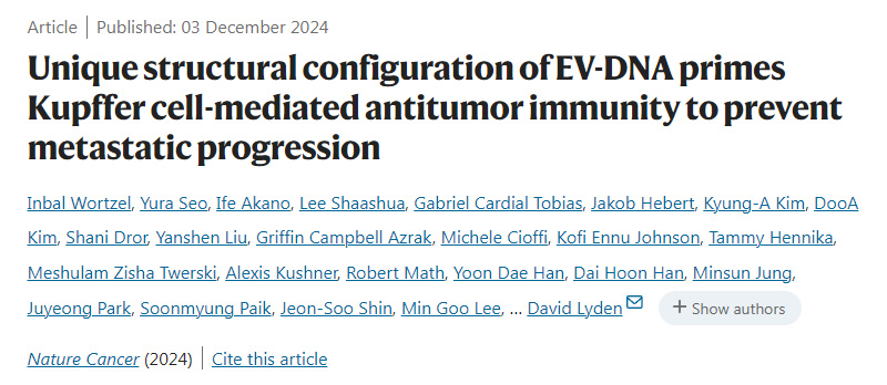 EV-DNA的獨(dú)特結(jié)構(gòu)配置啟動(dòng)庫(kù)普弗細(xì)胞介導(dǎo)的抗腫瘤免疫，以防止轉(zhuǎn)移進(jìn)展