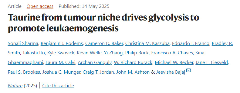  腫瘤微環(huán)境中的牛磺酸驅(qū)動糖酵解促進白血病發(fā)生