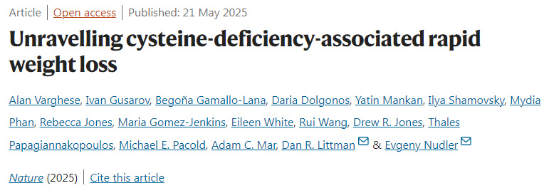 解析半胱氨酸缺乏相關體重快速下降現(xiàn)象