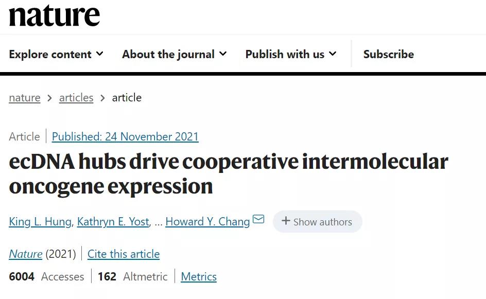  打開抗癌新思路！Nature：ecDNA“抱團(tuán)行動(dòng)”促使癌基因表達(dá)擴(kuò)增