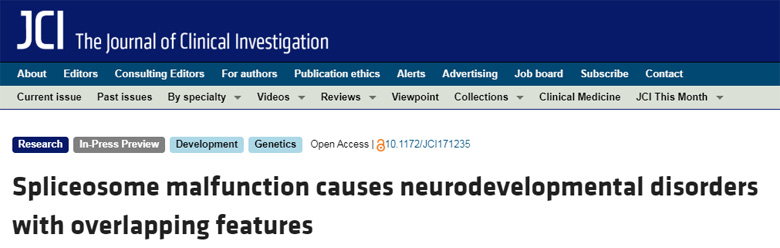 剪接體功能障礙導(dǎo)致具有重疊特征的神經(jīng)發(fā)育障礙