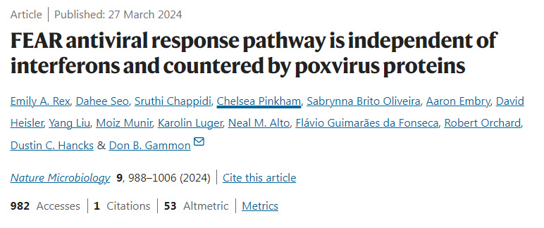 FEAR抗病毒反應(yīng)途徑獨(dú)立于干擾素，并由痘病毒蛋白對(duì)抗
