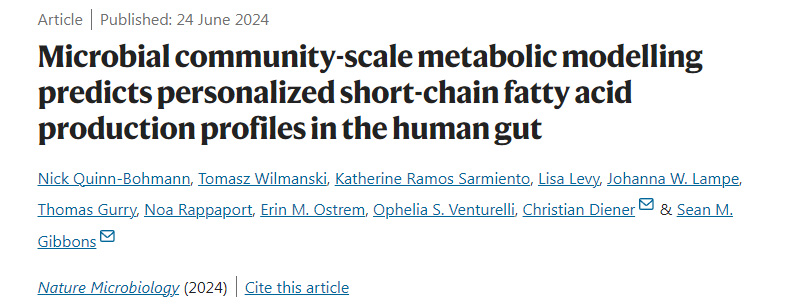 微生物群落規(guī)模的代謝模型預測人類腸道中個性化的短鏈脂肪酸生產(chǎn)概況 微生物群落規(guī)模的代謝模型預測人類腸道中個性化的短鏈脂肪酸生產(chǎn)概況