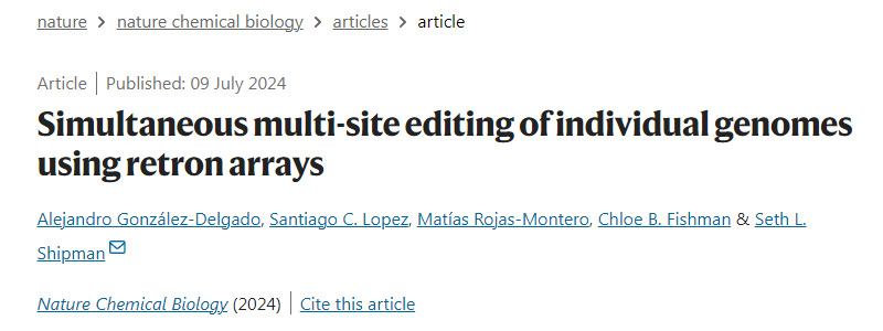 使用逆轉(zhuǎn)錄酶陣列同時(shí)對(duì)單個(gè)基因組進(jìn)行多位點(diǎn)編輯 使用逆轉(zhuǎn)錄酶陣列同時(shí)對(duì)單個(gè)基因組進(jìn)行多位點(diǎn)編輯